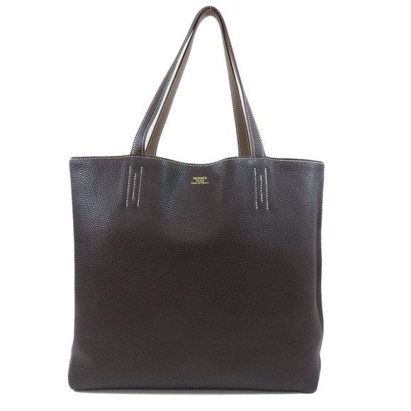 Hermes Double Sense 45 Etoupe Chocolat Tote Bag Taurillon